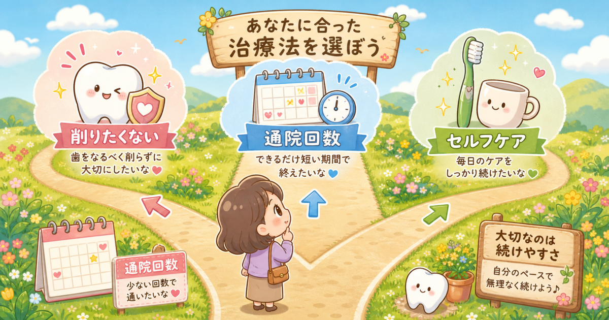 ライフスタイルに合わせたお勧めの治療選択基準