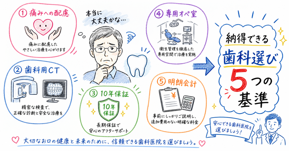 姫路・たつので痛みが不安な50代へ｜後悔しないインプラント歯科選び