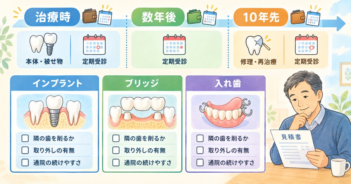 初期費用だけで決めない、将来の出費と治療の選び方
